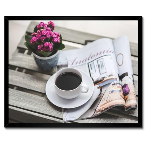 Poster dans un cadre blanc pour créer un coin café décoration murale 50x40 cm