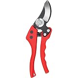 Corona BP 4180 - Podadora de mano de acero antiadherente con capacidad de corte de 5/8 pulgadas y tijeras de jardín de rama, color rojo