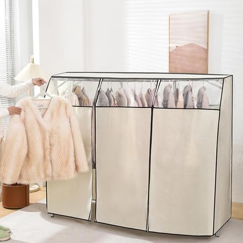 Clothes Bags for Storage Hanging, Garment Rack Cover Only, Double Zippers at Front and Back, X-Shaped Clothing Set(200x52x120cm/79x21x47in)3