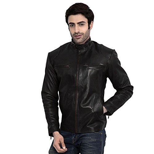 Mens Delighted Tough Genuine Lambskin Leather Jacket, Biker Jacket