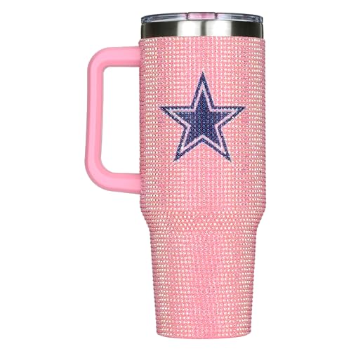 Image of The Memory Company Officially Licensed 40oz Pink Bling Game Day Tumbler, Dallas Cowboys