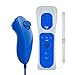 Produktbild GN-009RN Unique Design Wireless Remote Controller & Nunchuck Controller with Silicon Case and Wrist Strap for Nintendo Wii & Wii U & Mini Wii - Dark Blue