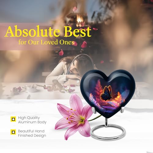Image of Butterfly Urn Unique Little Urn for Ashes for Women & Men 3 Inch 2 Qty | Funeral Keepsake Urns Small Keepsake