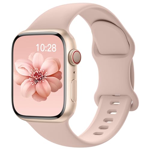 Sport Silicone Band Compatible with Apple Watch Bands 40mm 38mm 41mm 44mm 45mm 42mm 49mm Women Men,Soft Wristband Waterproof Replacement Sport Strap for iWatch Bands Series 9 8 7 6 5 4 3 2 1 SE Ultra