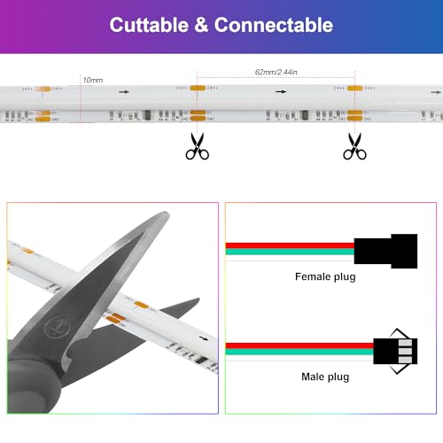 Tira LED RGB+IC COB 3m 1728 LEDs Control Bluetooth miniatura 3