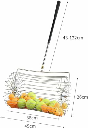 Recolector de bolas de tenis tipo rodillo regulable para cuidar tu espalda 6