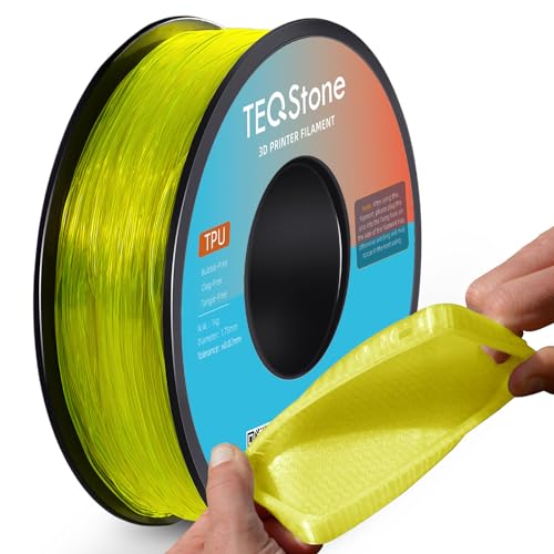 Image of TPU Filament 1.75mm Yellow 1Kg Spool 95A Flexible Soft 3D Printer Filament Consistent Diameter + /-0.03mm in Vacuum Package