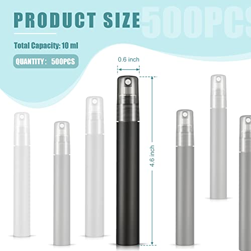 Remerry 10 ml Perfume Spray Bottles Plastic Travel Refillable Mini Bottles for Women Small Fine Mist Sprayers Portable Frosted Perfume Sprayers Empty Atomizer for Essential Oil(500 Pcs)2