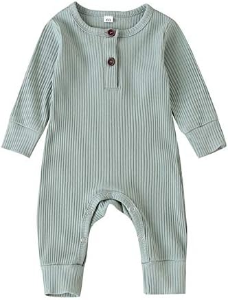 niceclould Newborn Baby Boy Girl Knitted Romper Jumpsuit Solid Long Sleeve Legging Bodysuit Playsuit Clothes Winter 0-18M (Light Green, 0-3 Months)