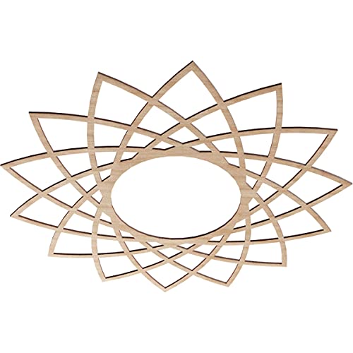Image of Ekena Millwork 38 inchOD x 14 5 /8 inchID x 1 /4 inchT Eleanor Wood Fretwork Pierced Ceiling Medallion, Alder