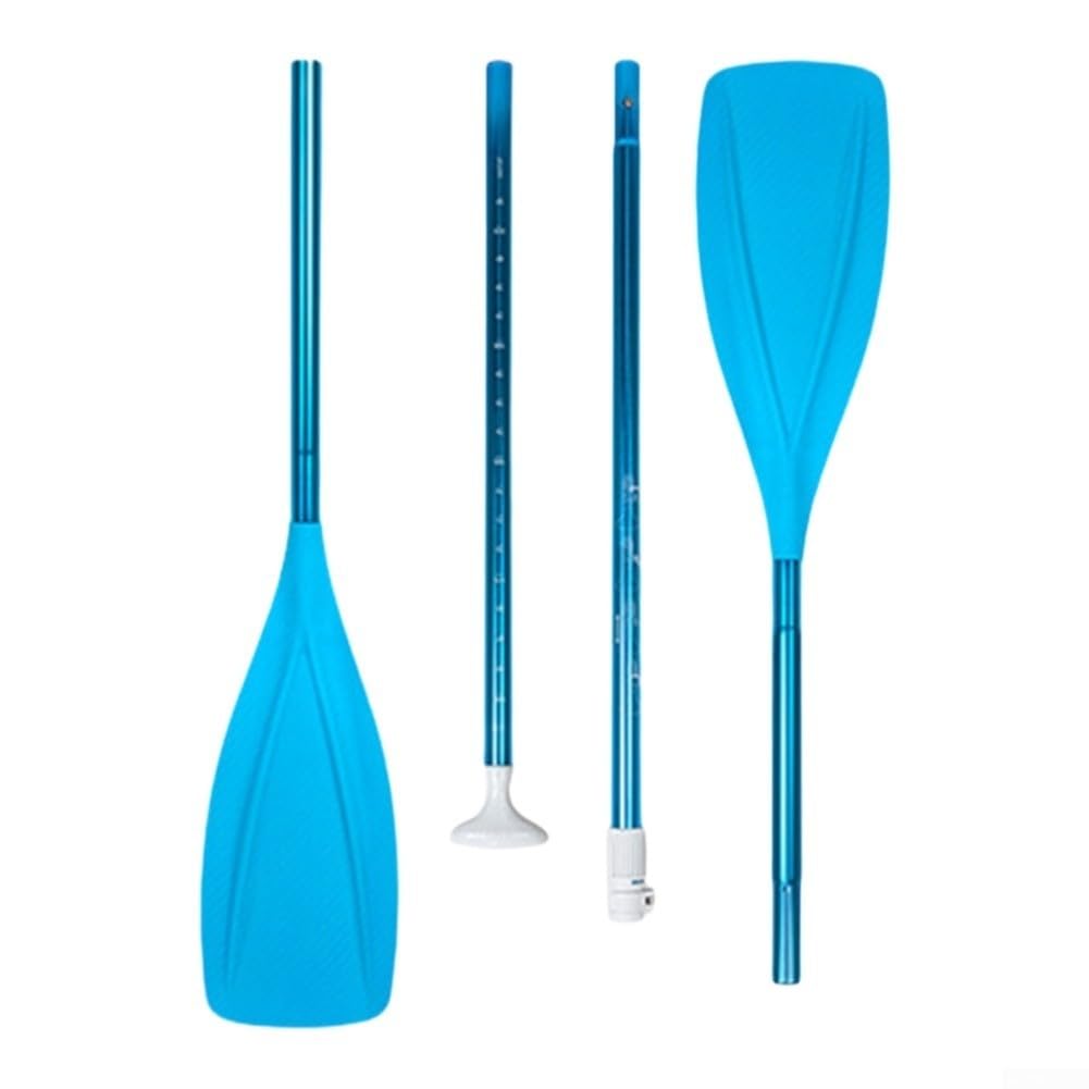 Pagaia a 3 sezioni per kayak in alluminio leggero a 3 sezioni | Lunghezza regolabile 160-210 cm, nylon, asta in alluminio, finitura blu, design a testa singola