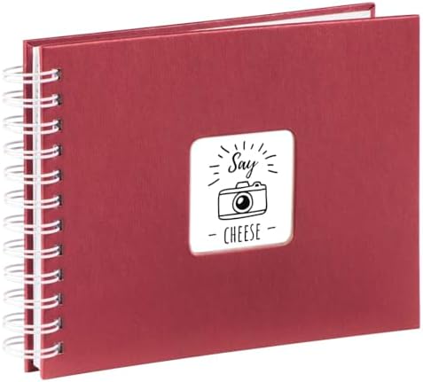 Hama Fine Art photo album, 50 black pages (25 sheets), spiral bound album 24 x 17 cm, with cut-out window, blue