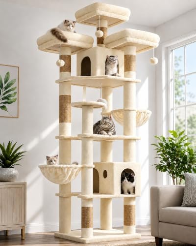 Globlazer Cat Tree Tower for Multiple Adult Cats, 82 inch, F82, B...