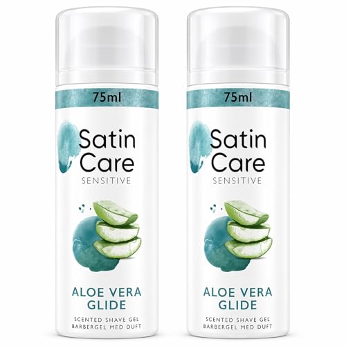 Travel Size Shaving Gel for Sensitive Skin with Aloe Vera (Pack of 2) -Moisturising Shave Gel for Smooth Irritation-Free Shave on Legs & Body Carry-On Friendly (for Men & Women)