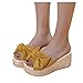 Fannyfuny Sandali Donna Estive Plateau Eleganti Ciabatte Zeppa Plateau Estivi Casuale Sandali Piattaforma Mules Espadrillas da Spiaggia Open Toe Cross Fascia Tacco Nero Marrone Oro Leopardo