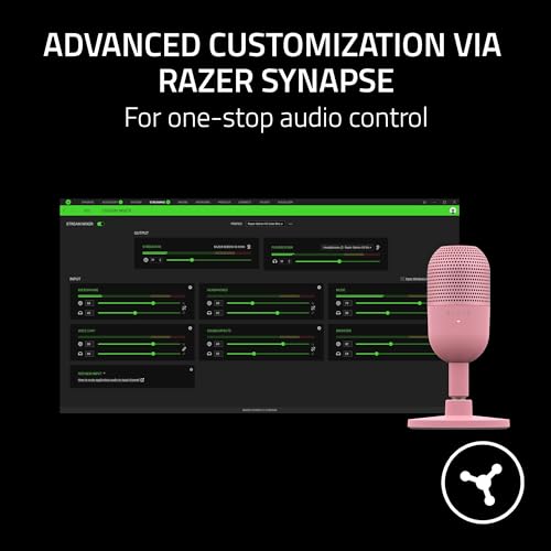 Image of Razer Seiren V3 Mini USB Microphone: Condenser Mic - Supercardioid Pickup Pattern - Tap-to-Mute Sensor with LED Indicator - Shock Absorber - Ultra Compact - PC, Discord, OBS Studio, XSplit - Quartz