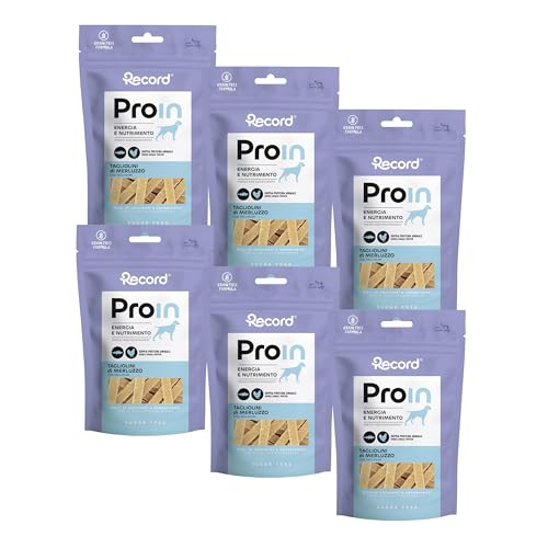 Snack Monoproteico Naturale per Cani al Merluzzo, confezione 6 x 75g Tagliolini ricchi di Omega 3-6, Grain Free. Alta digeribilità, no cereali né zuccheri. Supporto nutrizionale e energia