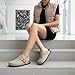 CUSHIONAIRE Hana Womens Clogs | Comfortable Vegan Suede Clogs for Women | Slip On Potato Shoes with Cork Footbed & Arch Support| Stone 8.5