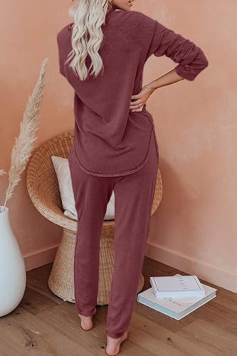 AUTOMET Lounge Sets for Women Comfy 2 Piece Pajamas Sets Fall Loungewear Pjs Outfits Sweatsuits with Sweatpants 20253