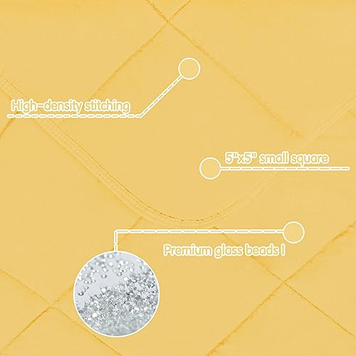 Image of yescool Weighted Blanket (5 lbs, 36 inch x 48 inch, Yellow) Cooling Heavy Blanket, Perfect for 40-60 lbs, Breathable Throw Blanket Gifts with Premium Glass Bead, Machine Washable