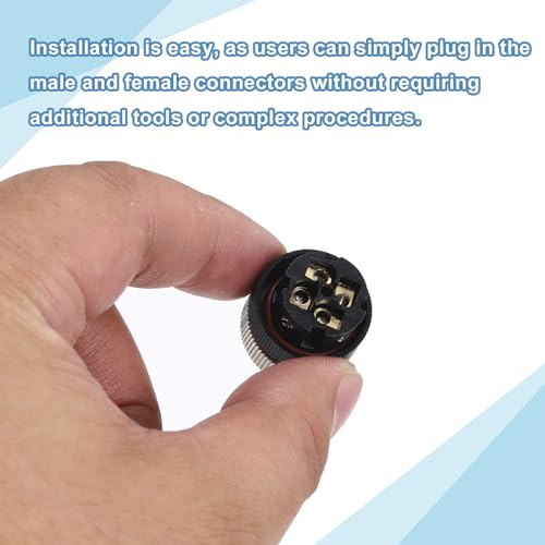 Conector de cable de aviación macho M12 de 4 pines circular IP67 para informática 6