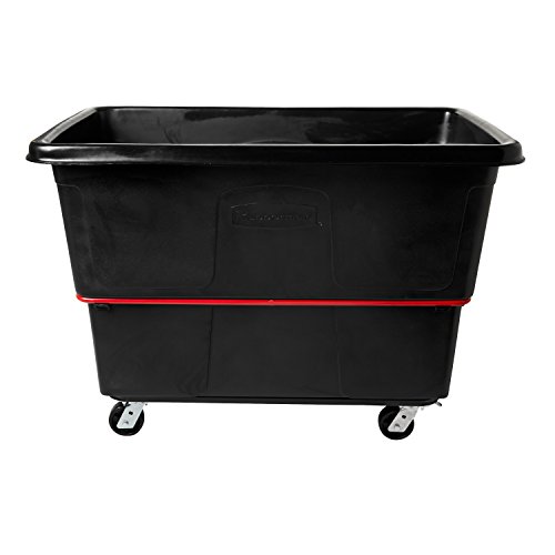 Image of Rubbermaid Commercial Utility Truck 27 Cubic Feet 1200 lb. Capactiy Black Large Cart for Commercial /Waste /Laundry Transportation /Collection