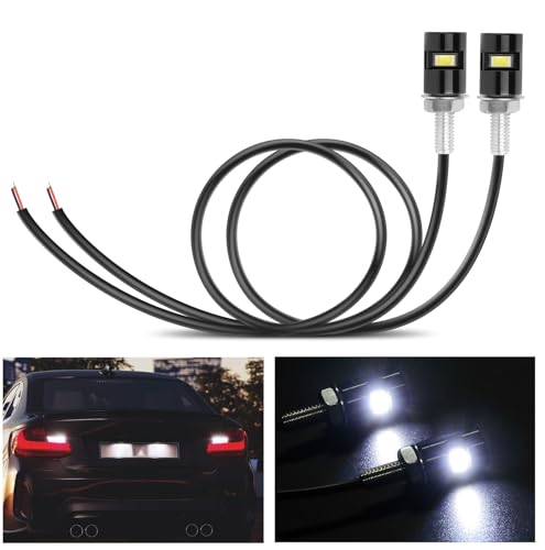 Nilight TL-06 2PCS License Plate Light Super Bright Waterproof 12V White LED Bulb Legal for Motorcycle Bike Truck RV ATV