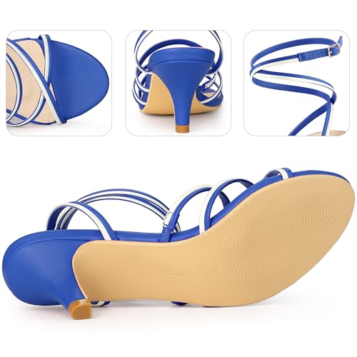 Perphy Open Toe Contrasting Color Kitten Heels Sandals for Women3