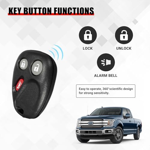 Car Key Fob Replacement for Chevy Silverado Equinos Suburban 2003-2006,Fits for Cadillac Escalade/for GMC Yukon 2003-2006 2Pack OE #LHJ011 - Image 5