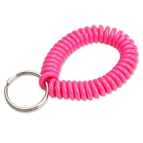 Lucky Line 2” Diameter Spiral Wrist Coil with Steel Key Ring, Flexible Wrist