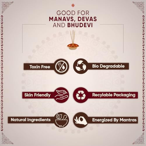 Image of Energized Dry Dhoop Cones | 40 Cones | Pack of 2 | Fragrance Rose Incence Cones | Bamboless Dhoop for Pooja Organic Dhoop Cones for Puja and Home