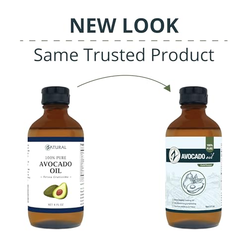 Image of Zatural 100% Avocado Oil Pure Natural Without Additives, Clean, Cold Pressed, Non-GMO, Vegan: for Cooking, Frying, Baking and for Sauces, Dressings, Marinades, Salads (8oz GLASS)