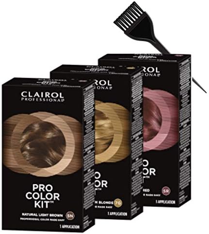 Clairol PRO COLOR KIT Haircolor, Professional Permanent Hair Color Made Easy (w/Sleek Brush) 100% Gray Coverage Dye (5G GOLDEN LIGHT BROWN)