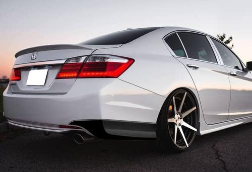 2 Pieces HFP Style Polyurethane Rear Bumper Lip Spoiler Splitter Body Kit Trim Protection Compatible with 2013-2015 Honda Accord 4DR Sedan, 2014 (Unpainted Black)