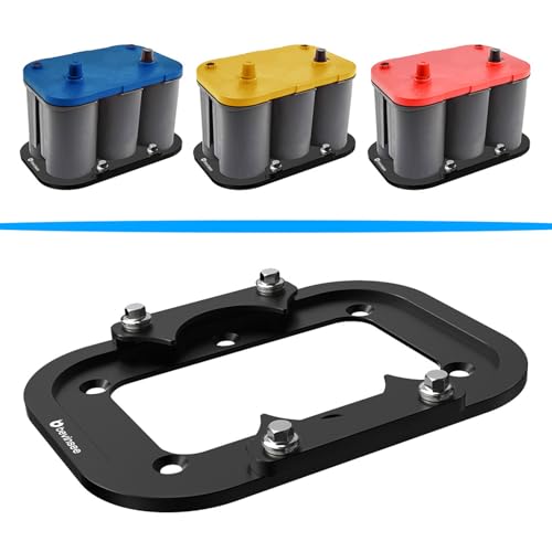 Bevinsee Battery Tray Hold Down Mount Aluminum Compatible with Optima Red Yellow Blue Top 34 34/78 D34 D34/78 34M D34M Trunk Battery Hold Down Bracket Not Compatible with 34R D75