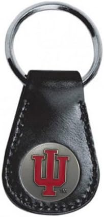 Indiana University Block IU Black Leather Teardrop Key Tag IMC-Retail
