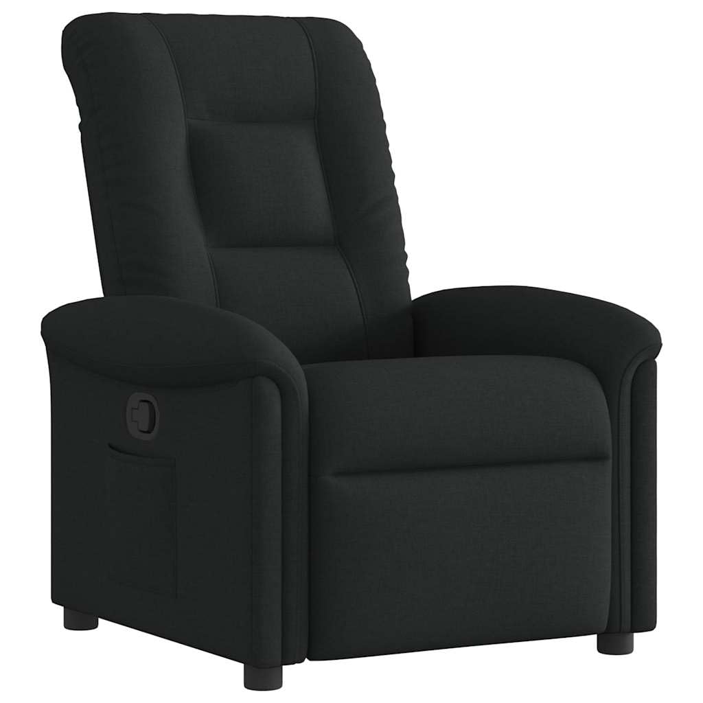 vidaXL Sillón reclinable de Tela Negro