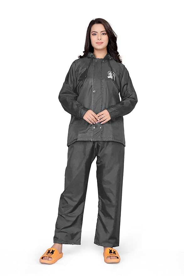 Raincoat for Women Waterproof Reversible Double Layer with Hood Set of Top and Bottom-image-5