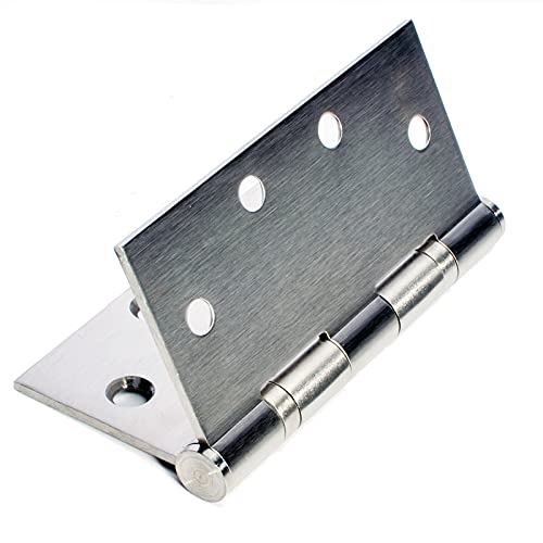 6-Pack Heavy Duty Commercial Door Hinge With Silent Steel Plain Ball Bearing, 4.5 Inch X 4.5 Inch, Thickness 3 Mm Stainless Steel, Square Corners With 48 Screws, Super Bearing Capacity #TOP3