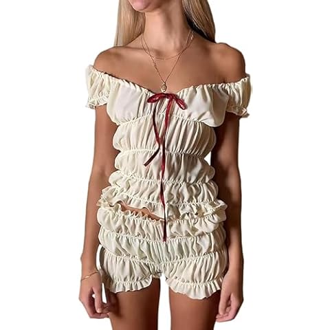 Betrodi Women's Ruffle 2 Piece Pajama Set Cover