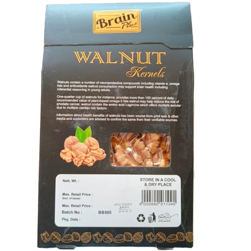 Image of Pure Walnuts Pack of 2 250 Gram | Walnut | Akhrot Magaj | Crunchy Nuts, Rich in Dietary Fibre, Protein & Magnesium 100% Natural Akhrot, Rich in Proteins & Antioxidants