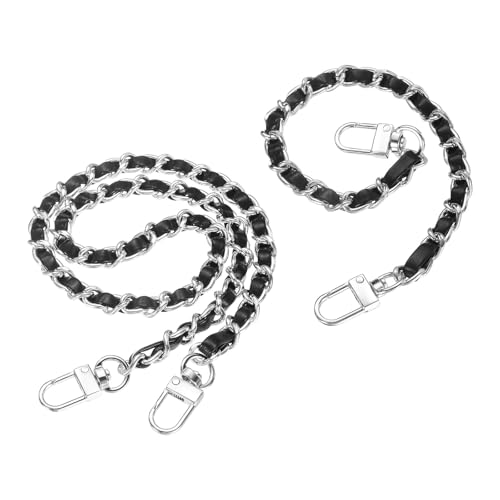 Sangle de chaîne de sac à main en fer et cuir de rechange avec boucles