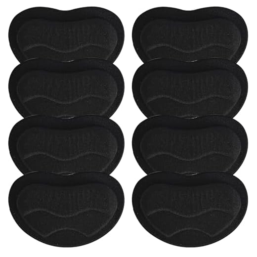 Fersenpolster 4er Pack - Weiche und Atmungsaktive Hackenpolster für Schuhe - Schuhpolster für zu Große Schuhe - Fersenschutz gegen Blasen - Fersenkissen Verbesserter Komfort Schuh (Schwarz, Universal)