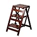 LWZ-Stool 3 échelles d'escabeaux tabourets Maison étagère de Rangement en Bois Fleur Rack intérieur et extérieur escabeau Portable Maison bibliothèque Jardin Outil échelle, Couleur Cerise