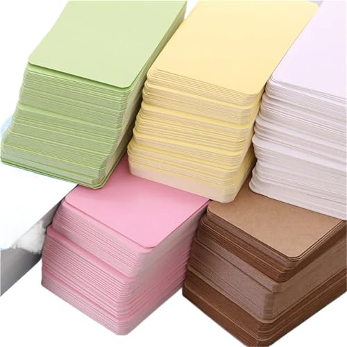 Cartes d'apprentissage vierges en kraft vert | Fiches de révision mémorisables