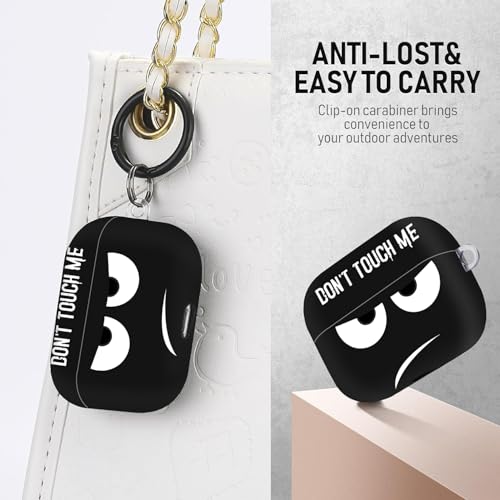 Image of Compatible with Airpods Pro 3 Case(2025),Don't Touch Me for Airpods Pro 3rd Generation Cases Cover with Lanyard Soft Silicone Cute Shockproof Cover for Women Men,Black