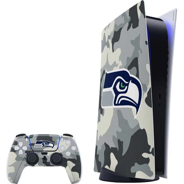 Skinit Decal Gaming Skin Compatible with PS5 Digital Edition Bundle - Officially Licensed NFL Seattle Seahawks Camo Design