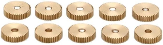 10PCS Modulus 0.2 Brass Spur Gear 10T 12T 15T 20T 30T 40T Micro Mini Motor Shaft Pinion Hole Dia 0.8mm/1mm/2mm for DIY Model (Color : 10T 1mm 2mm)