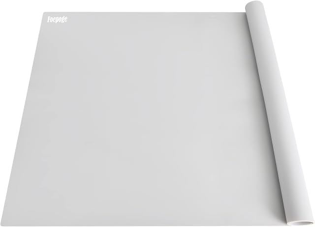36.2" x 24" Extra Large Silicone Mat for Epoxy Resin, Nonstick Silicon Mats for Crafts Jewelry Casting, Non-Slip Kitchen Table Placemats for Countertop Protector Heat Resistant by Foepoge, Grey