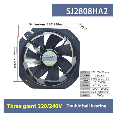 Ventilateur de refroidissement robuste à longue longévité 280x280x80mm AC220V